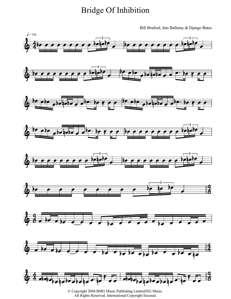 Bridge Of Inhibition Piano Solo scores gallery preview page 1