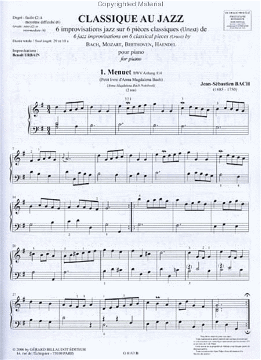 Classique Au Jazz Vol. 1 Classique Au Jazz Vol. 1 Piano Solo scores gallery preview page 2