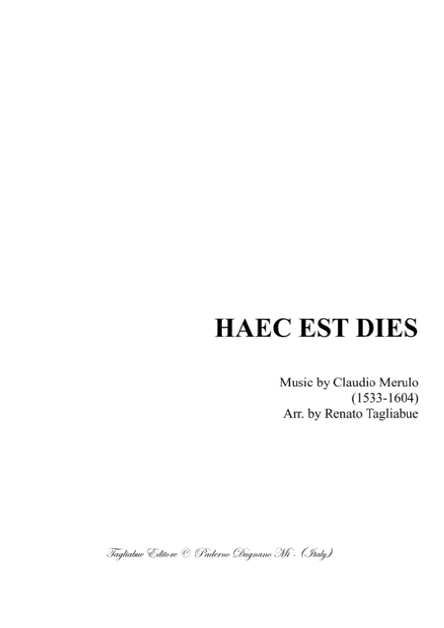 HAEC EST DIES - C. Merulo - For SATTB Choir SATTB scores gallery preview page 1