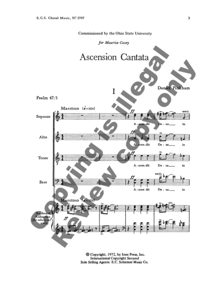 Ascension Cantata (Choral Score)