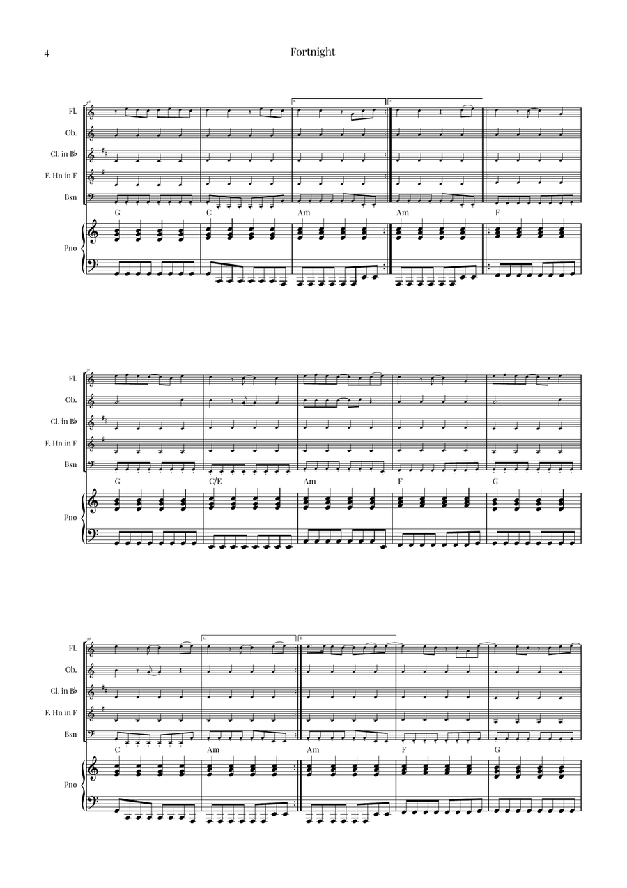 Fortnight Woodwind Quintet scores gallery preview page 4