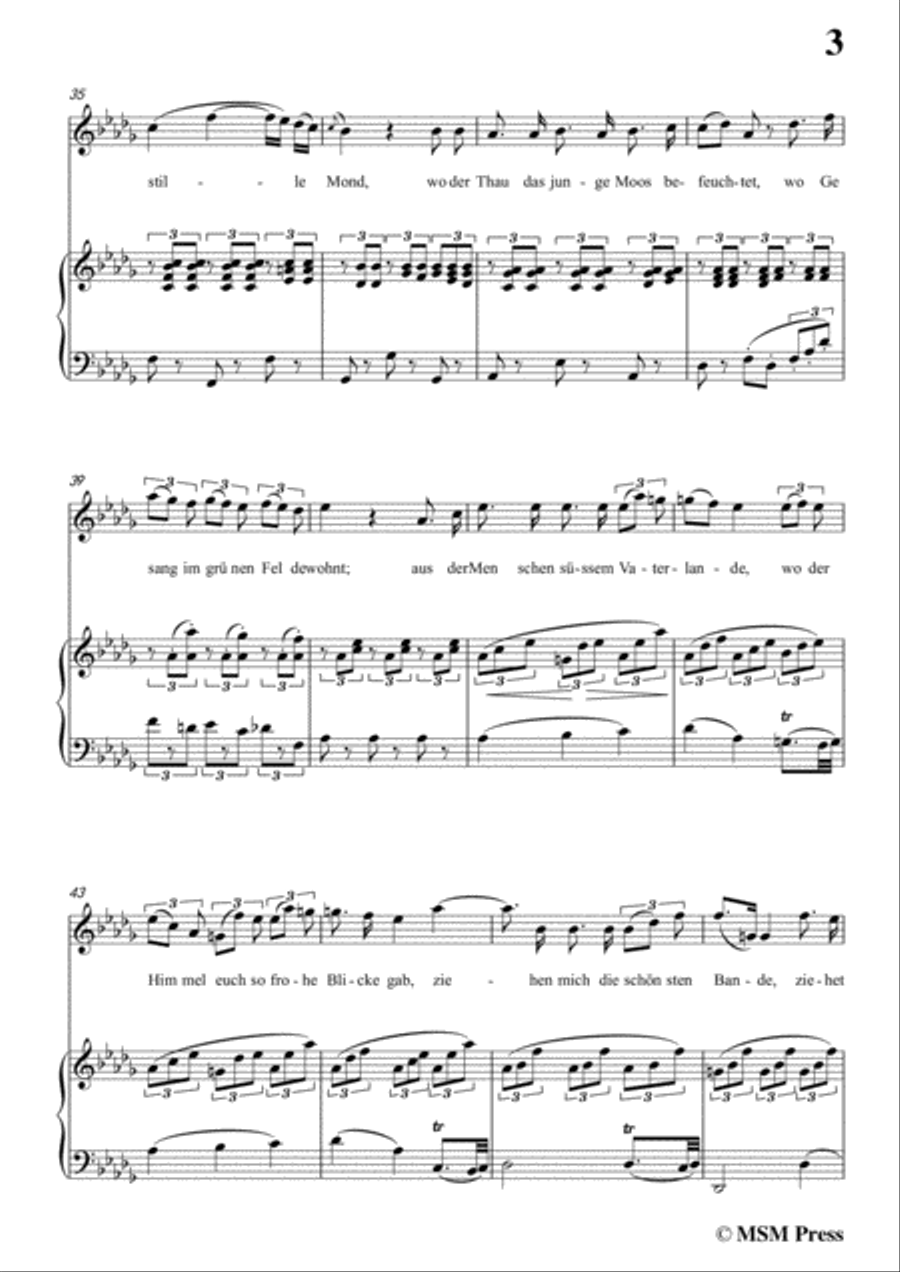 Schubert-Orpheus(Song of Orpheus as he entered Hell),D.474,in B flat Major,for Voice&Piano Voice scores gallery preview page 5