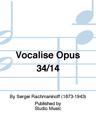Book cover for Vocalise Opus 34/14