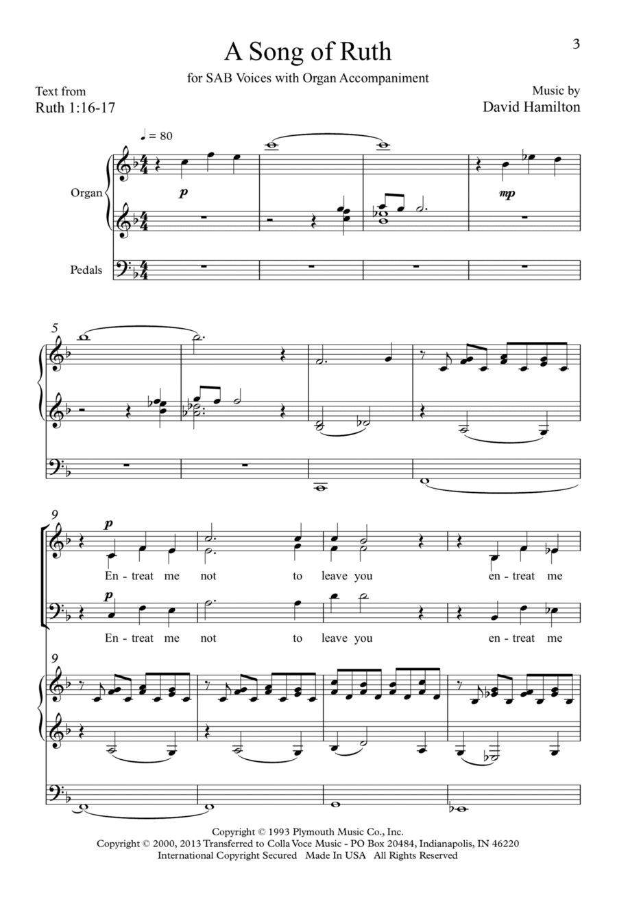 A Song Of Ruth 3-Part scores gallery preview page 1