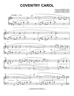Coventry Carol [Classical version] (arr. Phillip Keveren)