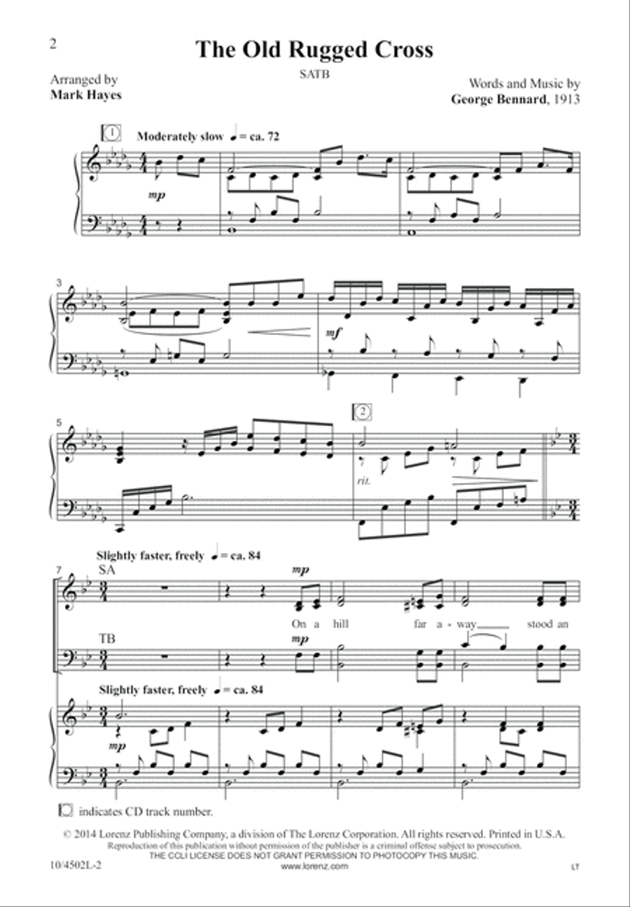 The Old Rugged Cross The Old Rugged Cross 4-Part scores gallery preview page 3