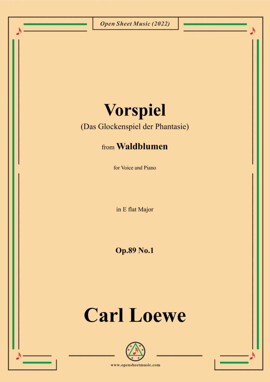 Loewe-Vorspiel(Das Glockenspiel der Phantasie),Op.89 No.1,in E flat Major Voice scores gallery preview page 1