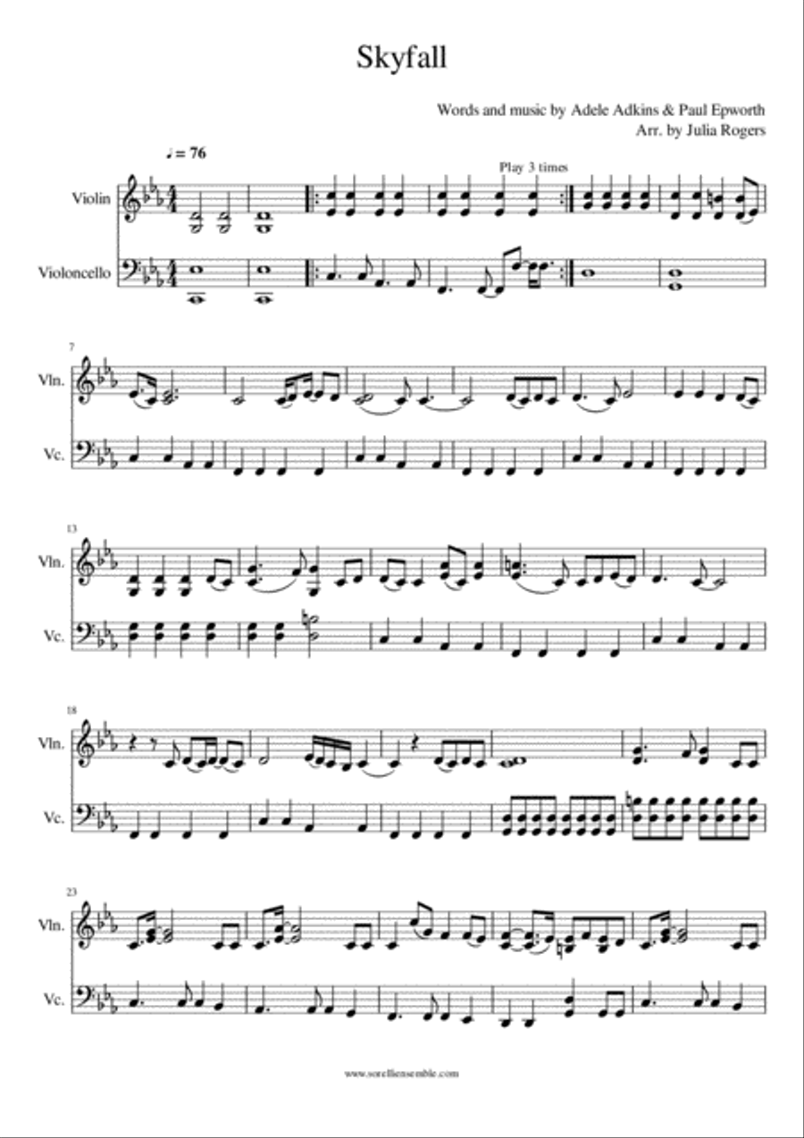 Skyfall Skyfall String Duet scores gallery preview page 1