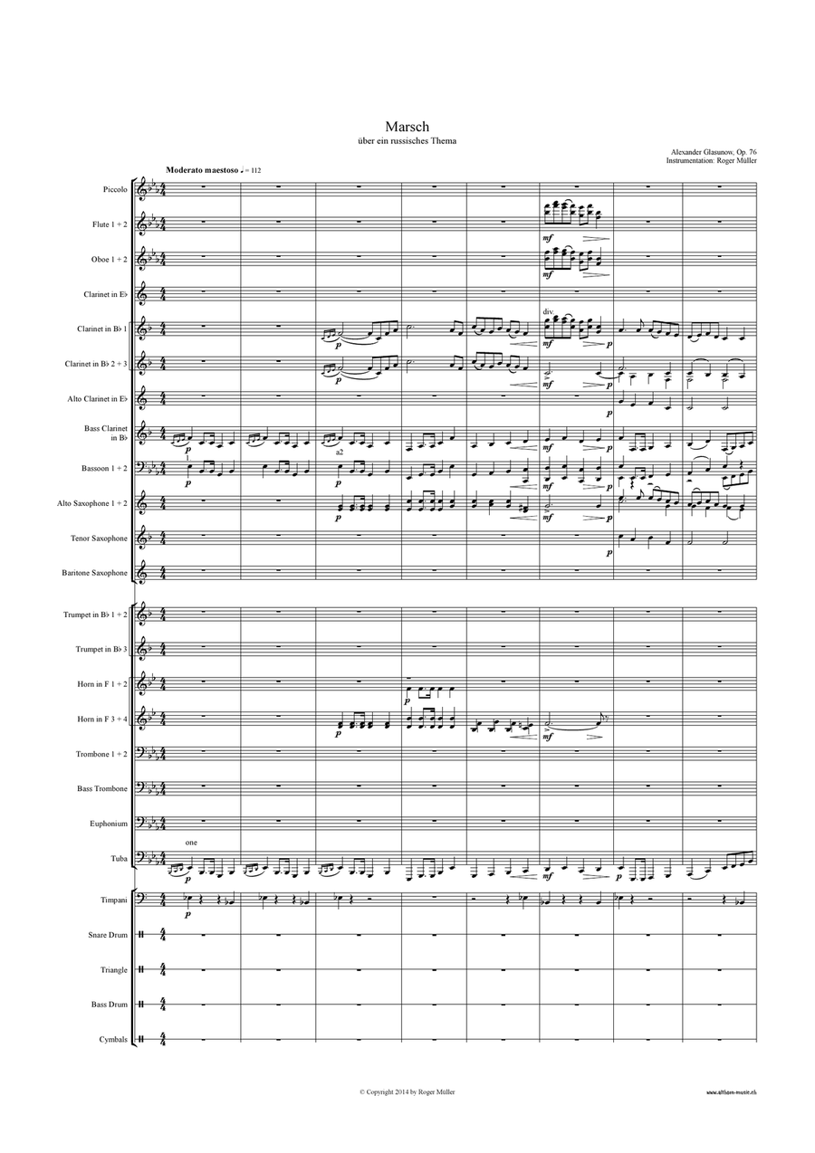 March on a Russian Theme Concert Band scores gallery preview page 3