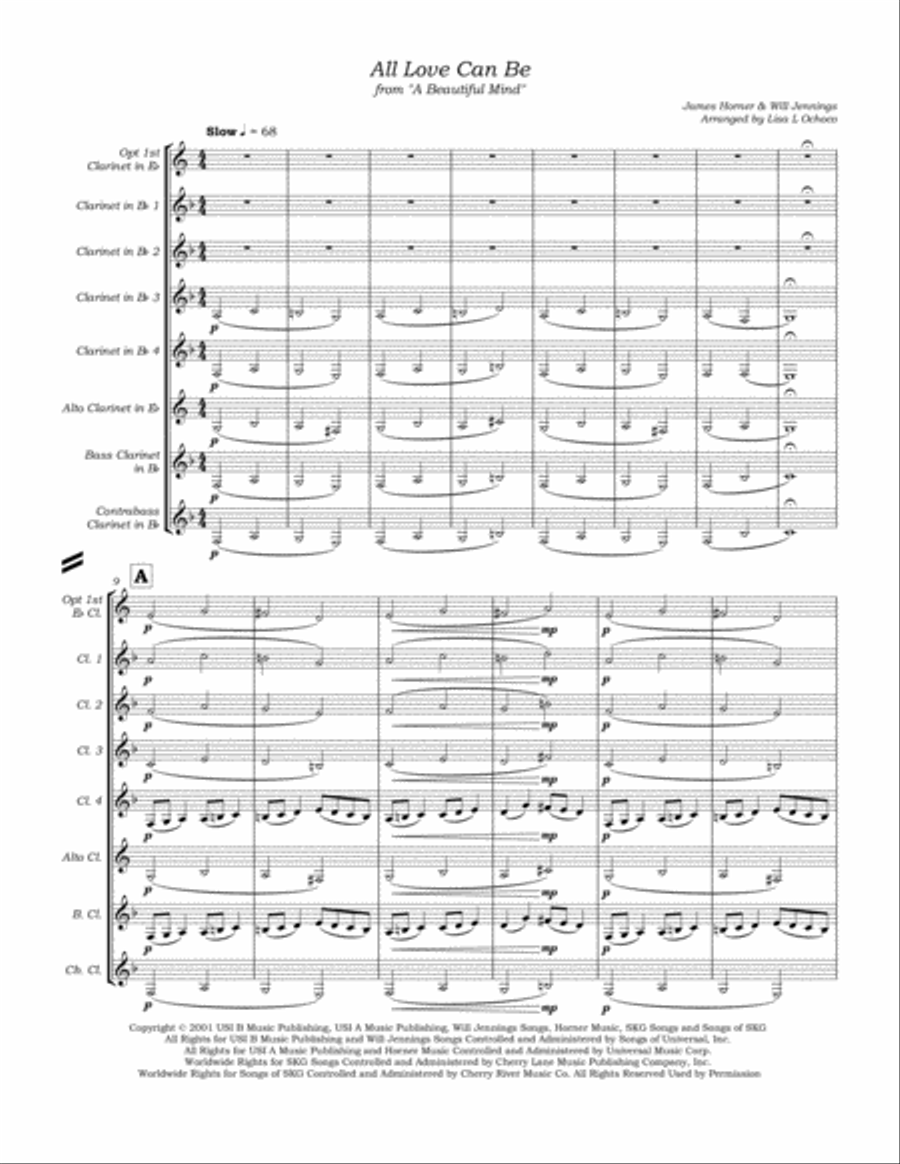 All Love Can Be All Love Can Be Clarinet Choir scores gallery preview page 5