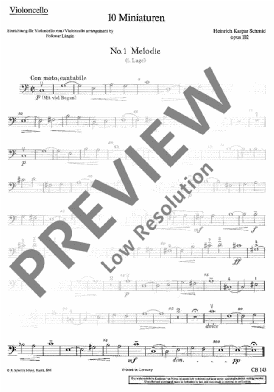 Ten Miniatures Cello scores gallery preview page 21