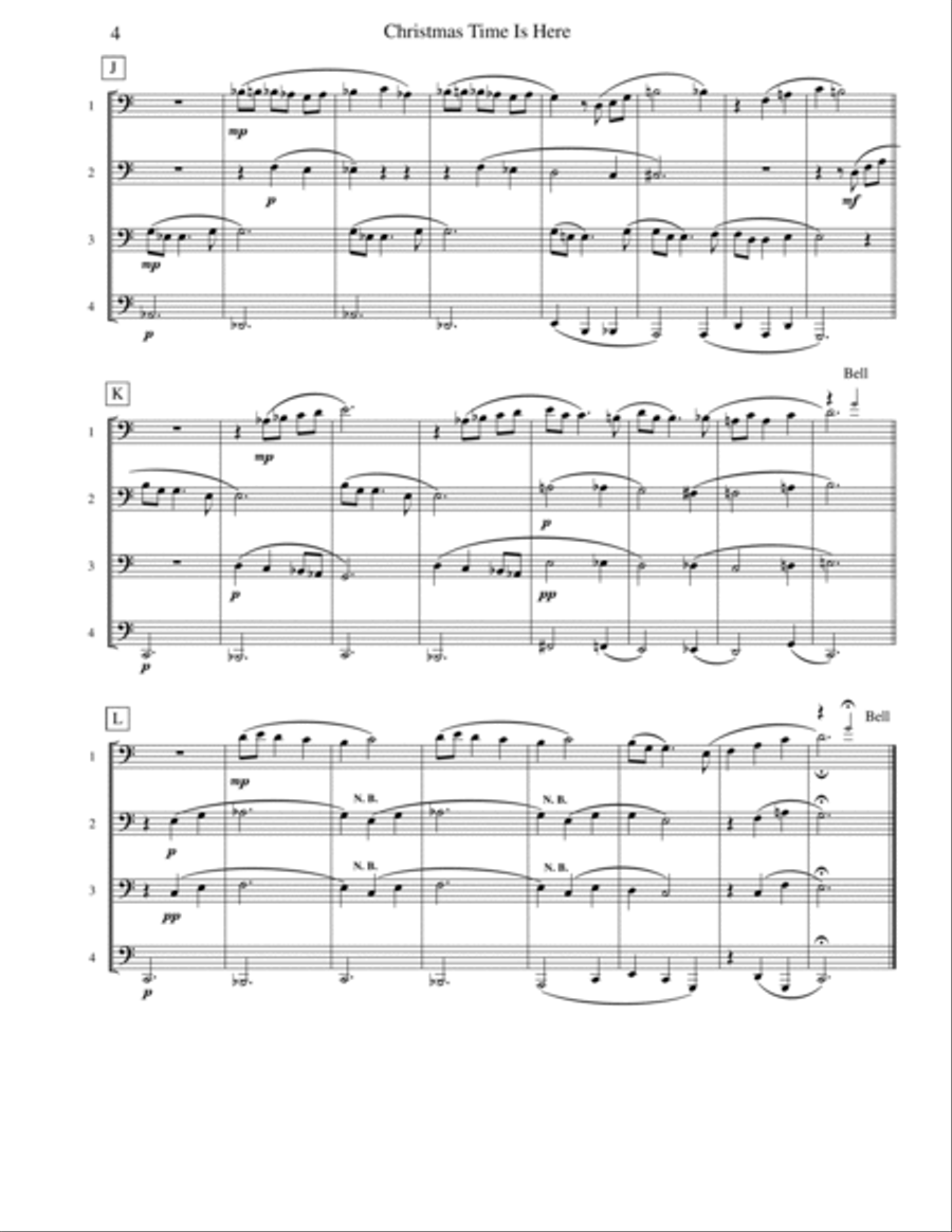 Christmas Time Is Here Brass Quartet scores gallery preview page 4