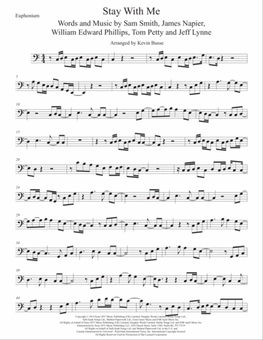 Stay With Me Stay With Me Euphonium scores gallery preview page 1