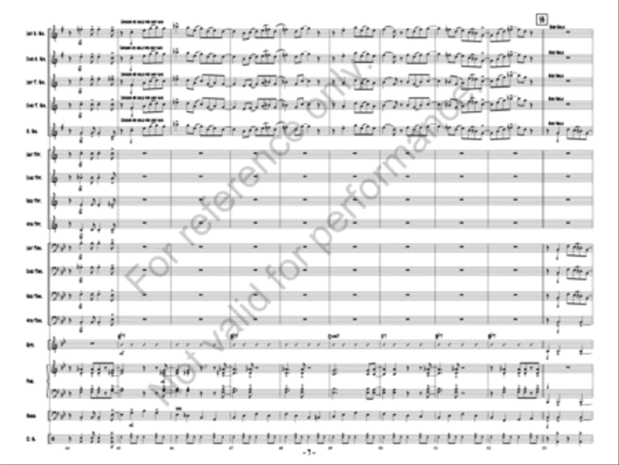 The Answer Is In The Blues! Jazz Ensemble scores gallery preview page 6