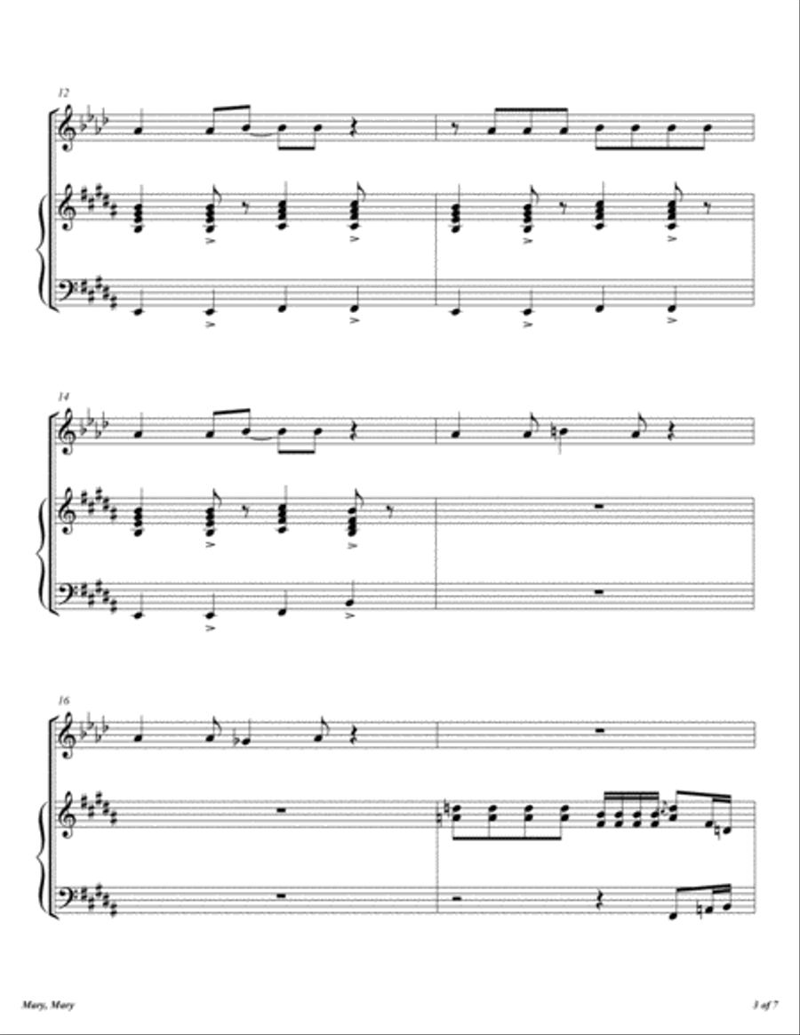Mary, Mary Mary, Mary Piano scores gallery preview page 4