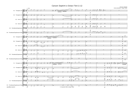Canzon Septimi e Octavi Toni à 12 by Giovanni Gabrieli Baritone Horn TC - Digital Sheet Music