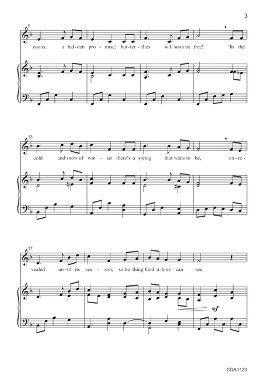 Hymn of Promise Unison Choir scores gallery preview page 3