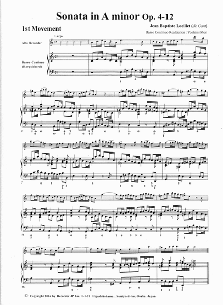 Sonata in A minor, op. 4, no. 12
