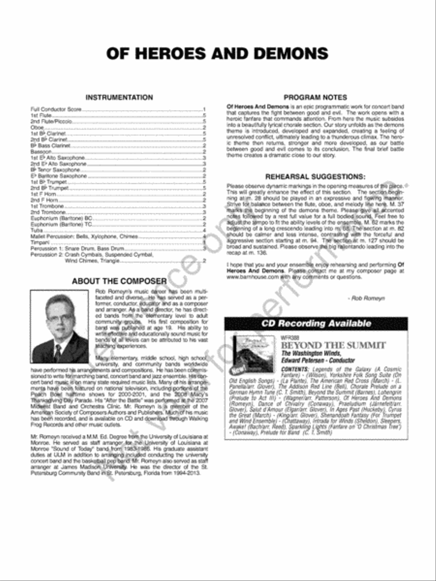 Of Heroes And Demons Concert Band scores gallery preview page 3