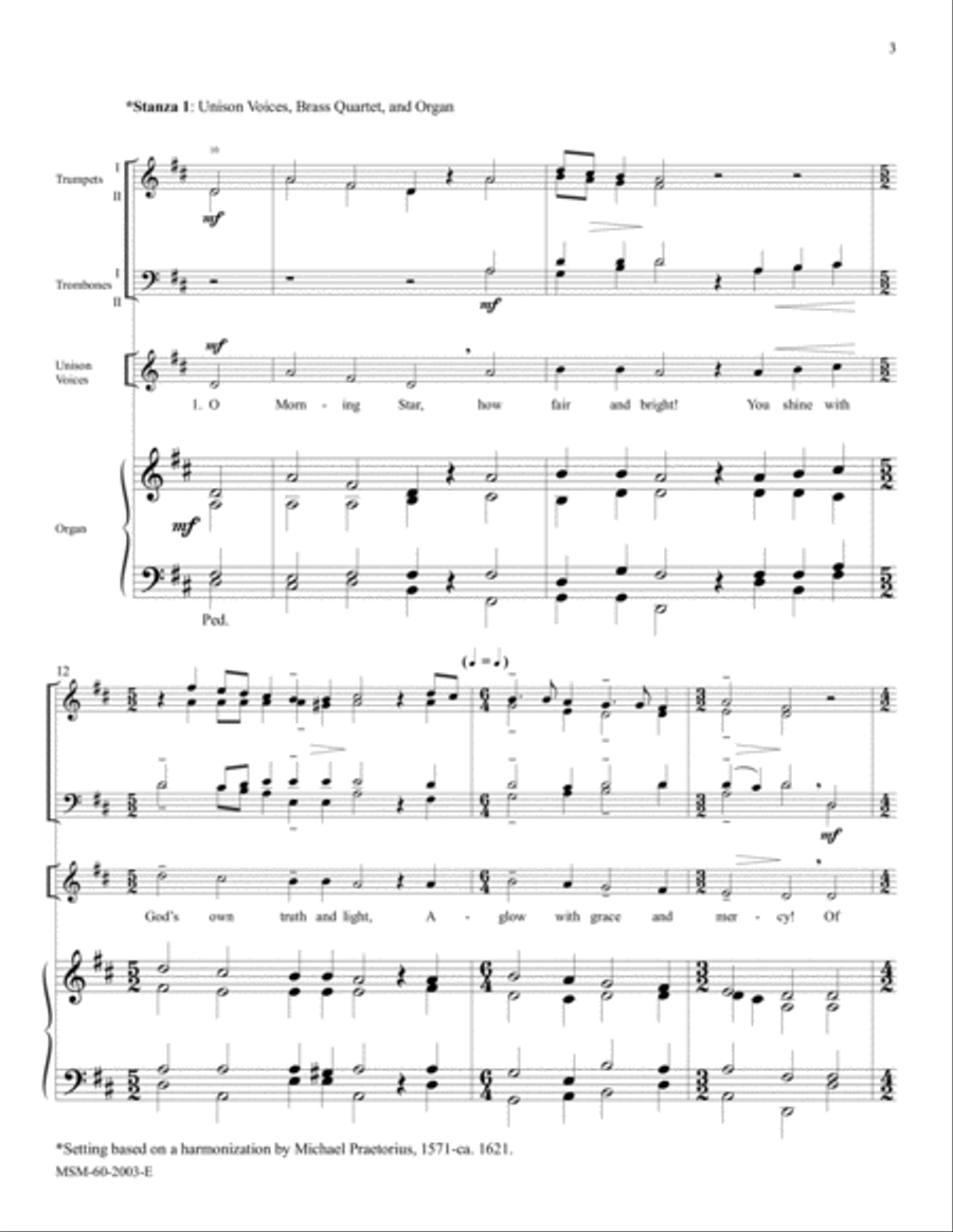 O Morning Star, How Fair and Bright (Downloadable Full Score)