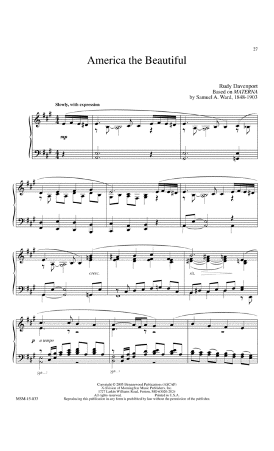 Morning Has Broken Morning Has Broken Easy Piano scores gallery preview page 7