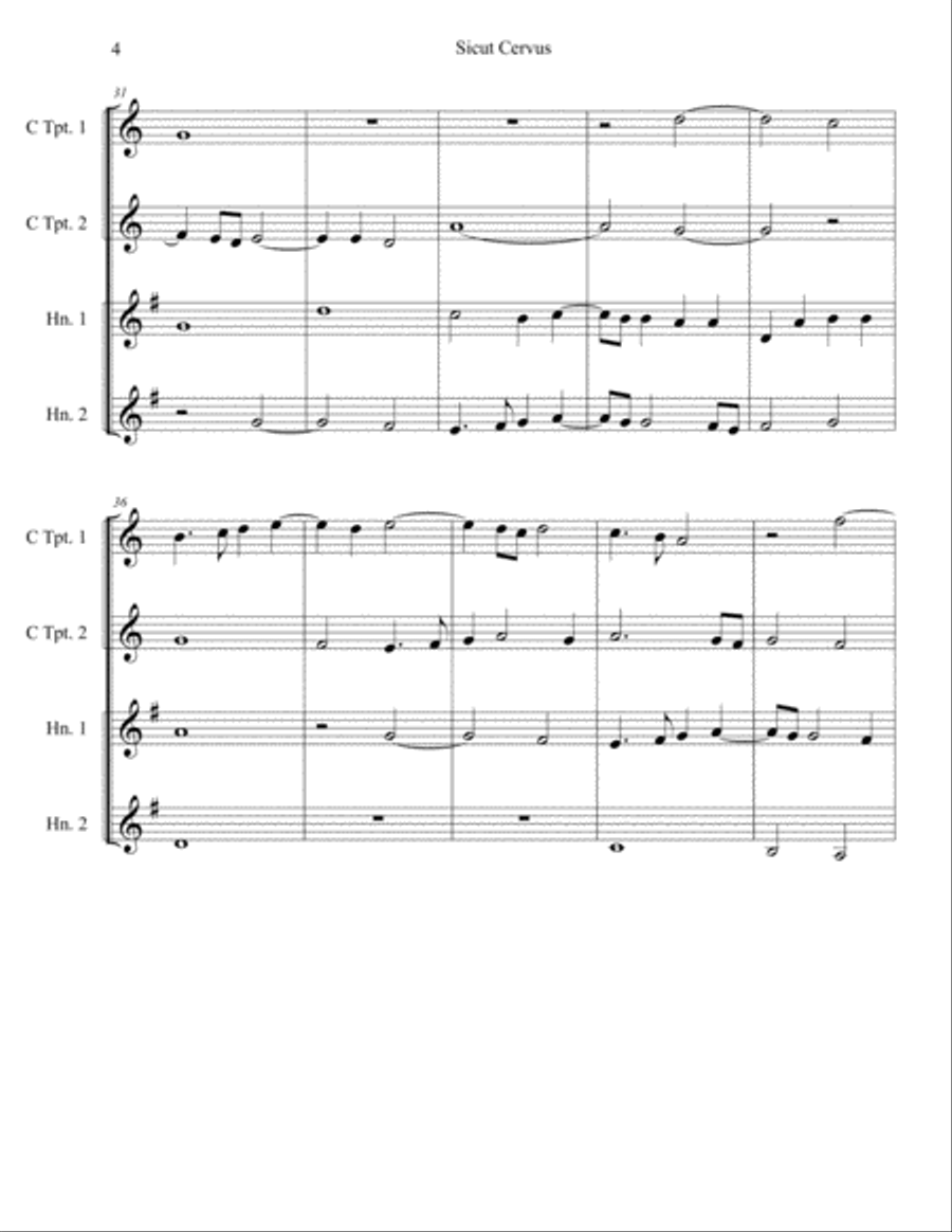 Sicut Cervus Sicut Cervus Brass Ensemble scores gallery preview page 5