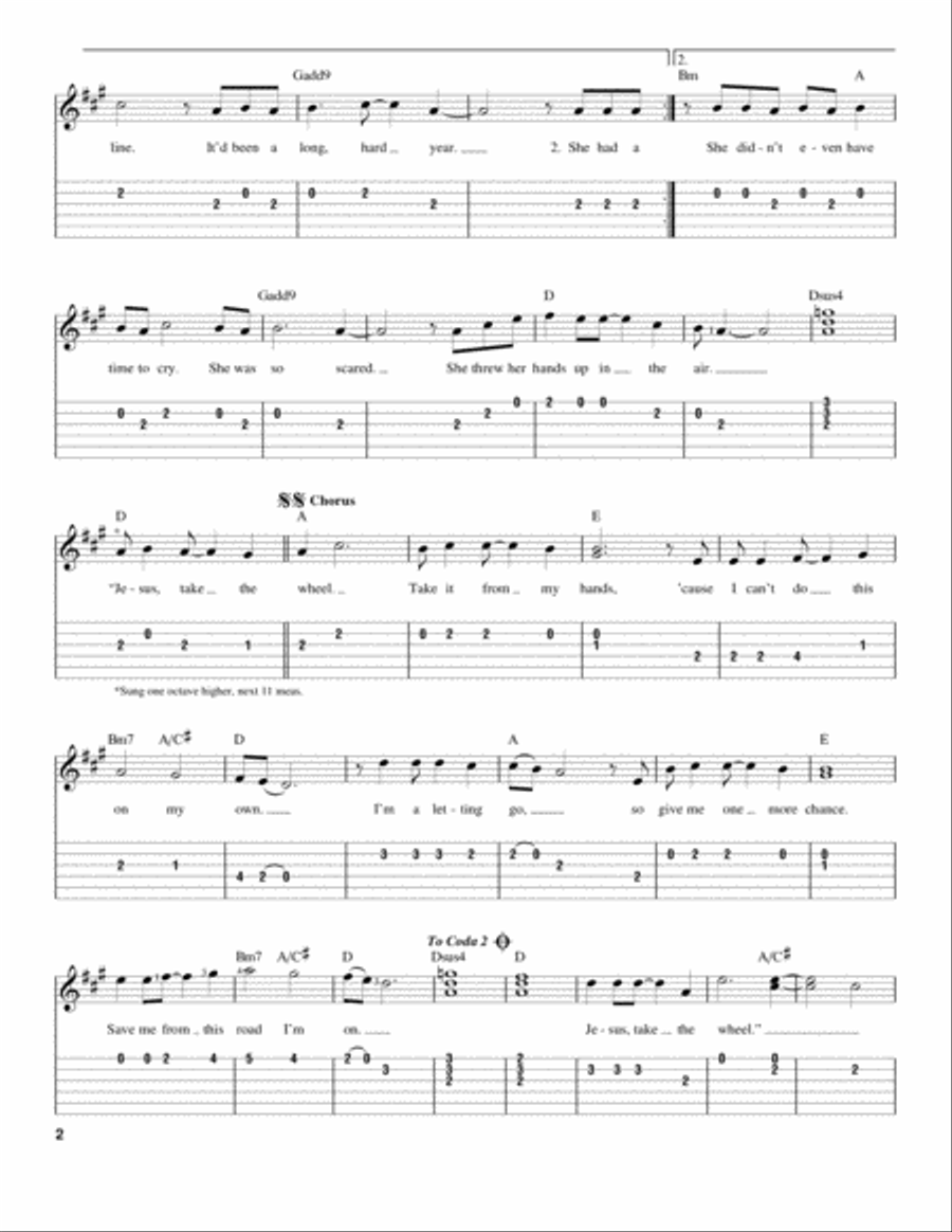 Jesus Take The Wheel Acoustic Guitar scores gallery preview page 2