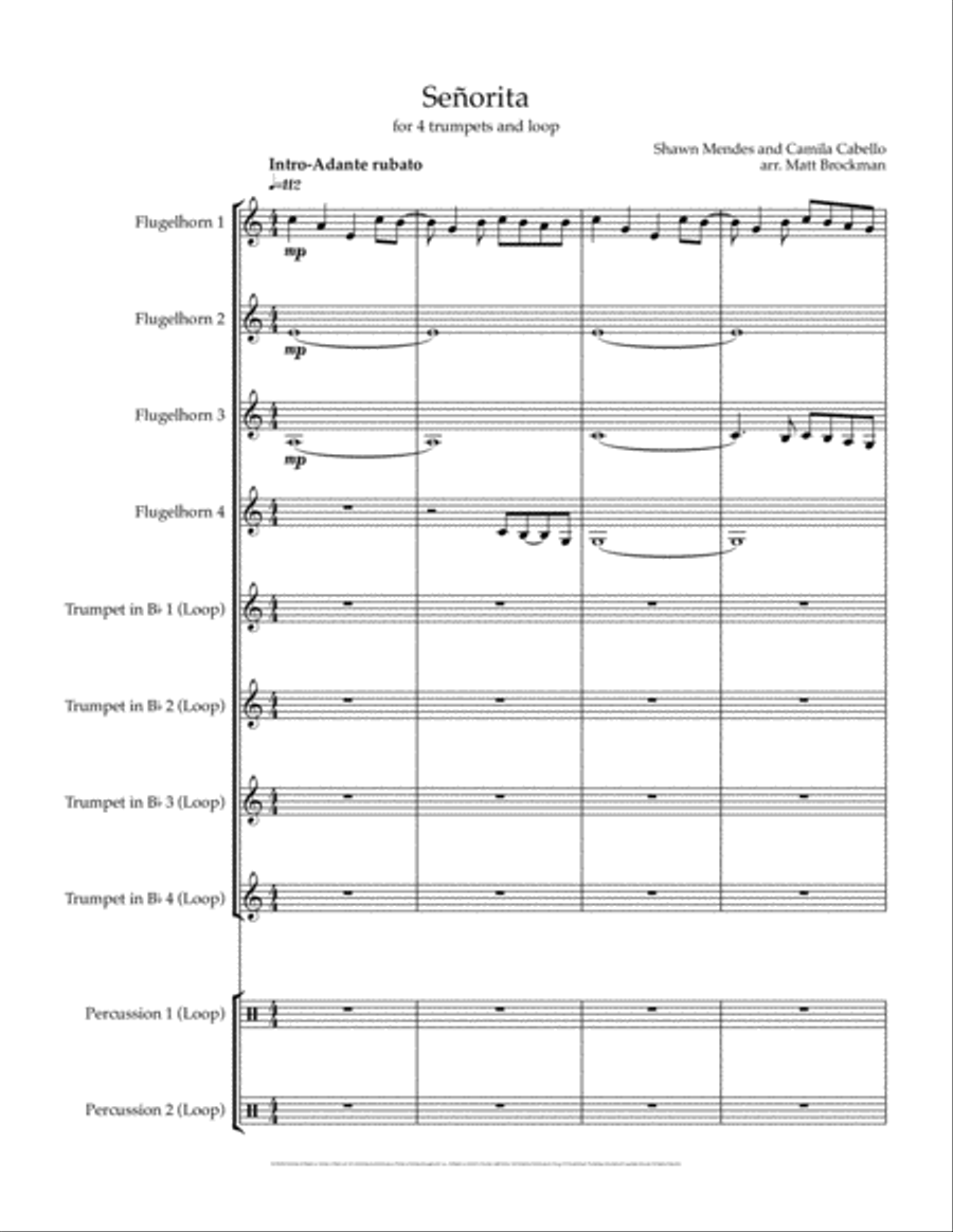 Senorita Trumpet Solo scores gallery preview page 1