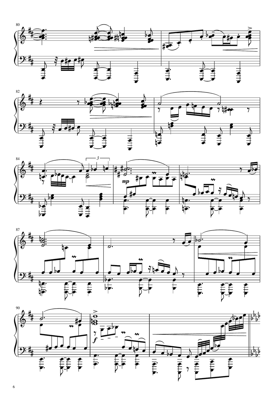 Verano porteño - Astor Piazzolla (Advanced piano arrangement) Piano Solo scores gallery preview page 6