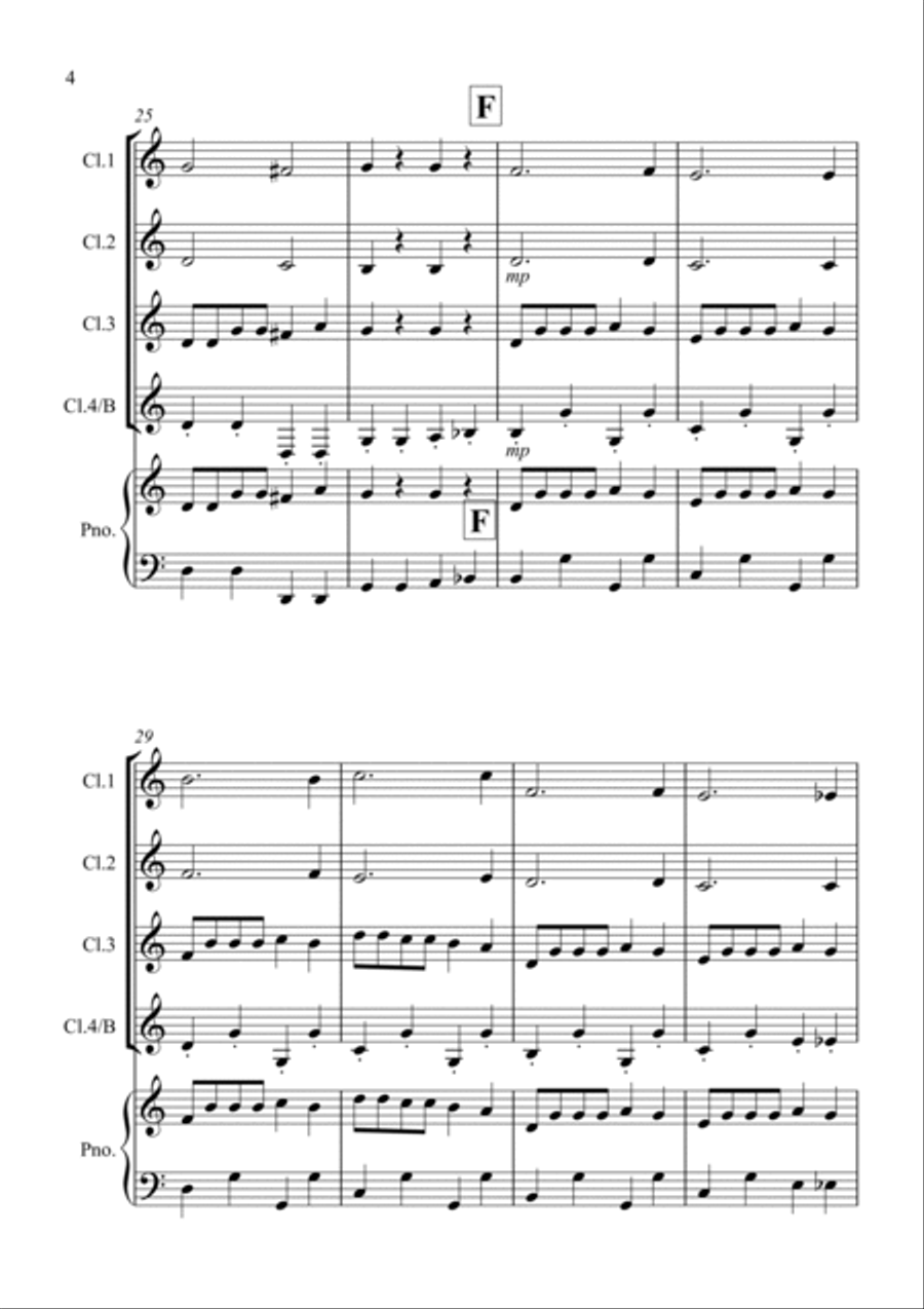 Dance of the Reed Pipes (Fantasia from Nutcracker) for Clarinet Quartet Clarinet Quartet scores gallery preview page 4