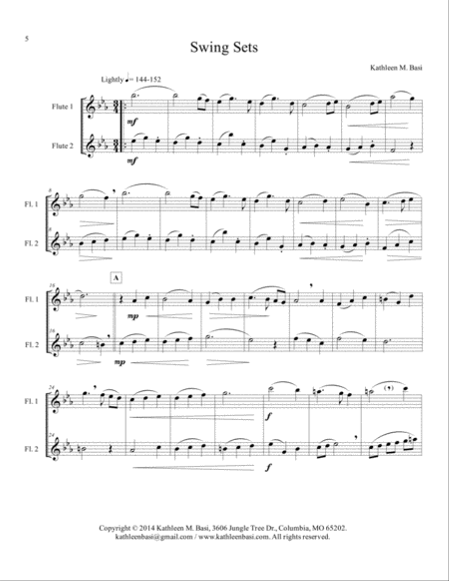 Childhood: Six progressive duets for flute Flute Duet scores gallery preview page 5