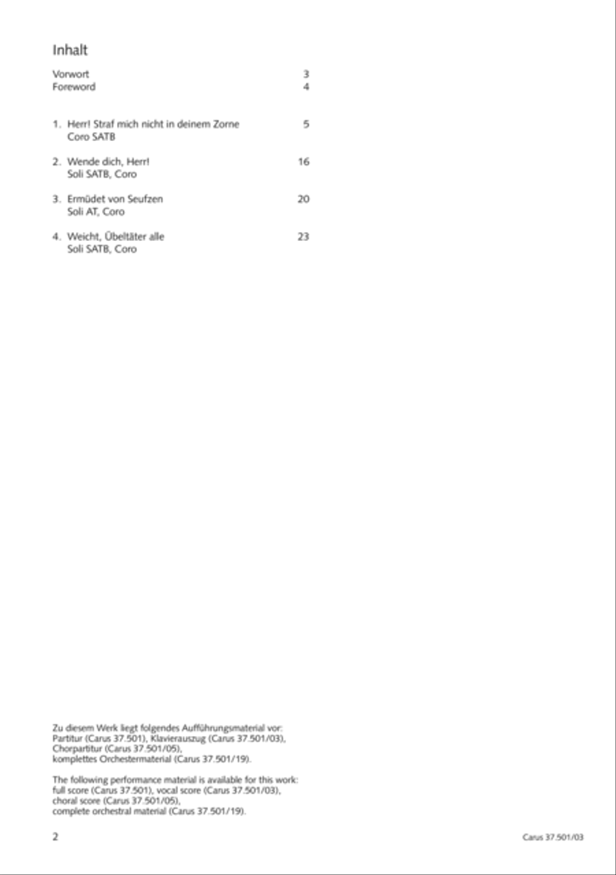 The Sixth Psalm of David (Der Sechste Psalm Davids) 4-Part scores gallery preview page 3