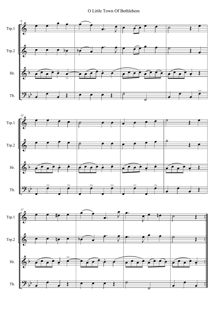 O Little Town Of Bethlehem Christmas scores gallery preview page 2