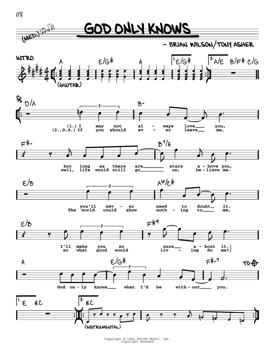 God Only Knows Voice scores gallery preview page 1