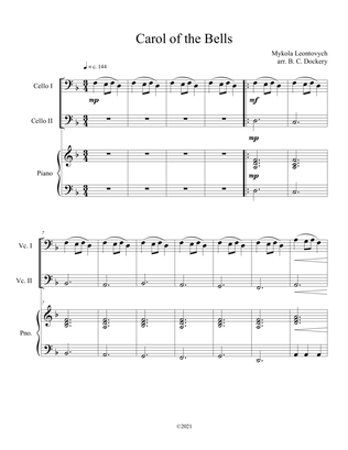 Carol of the Bells (Cello Duet with Piano Accompaniment)