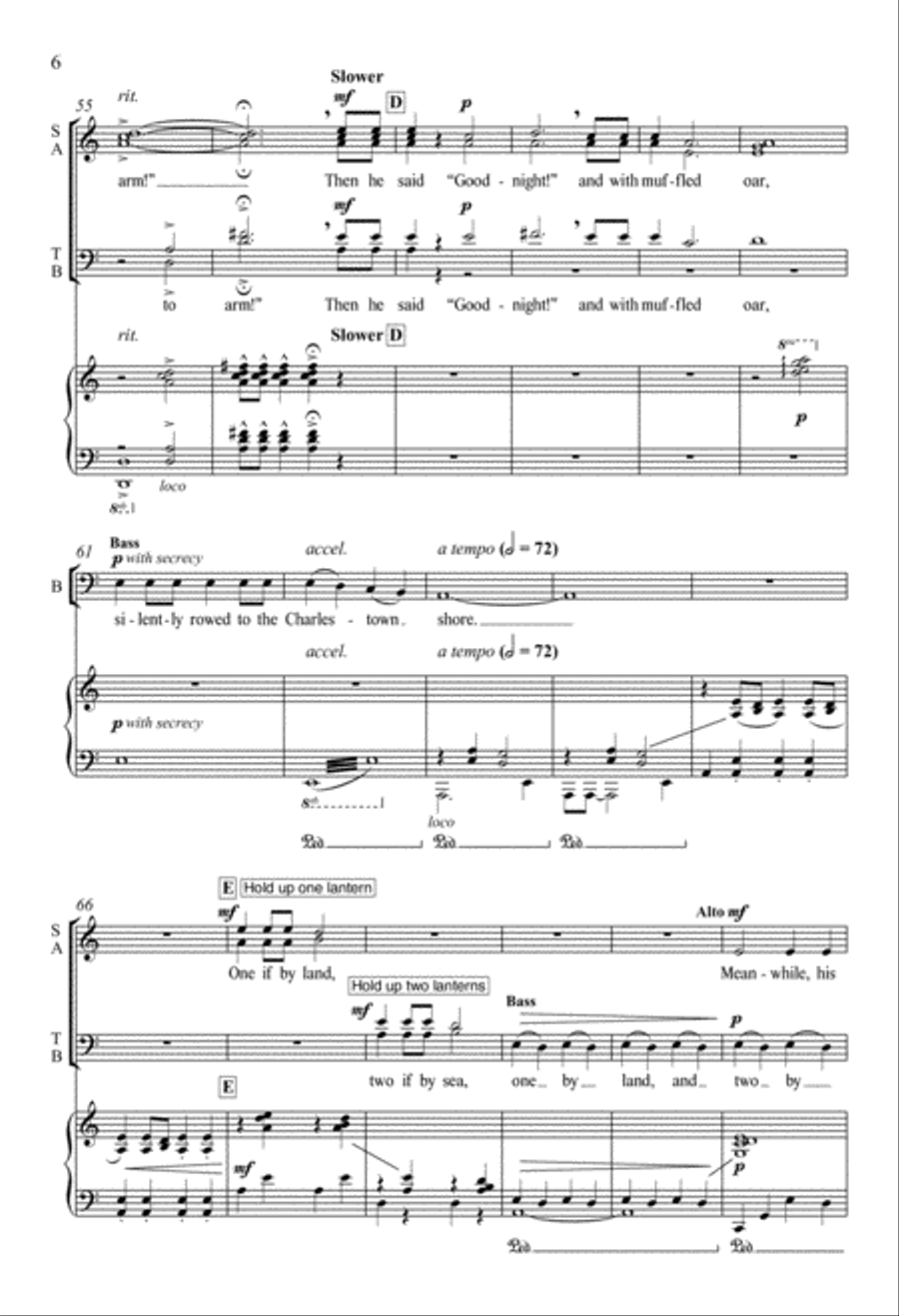 The Midnight Ride of Paul Revere 4-Part scores gallery preview page 6