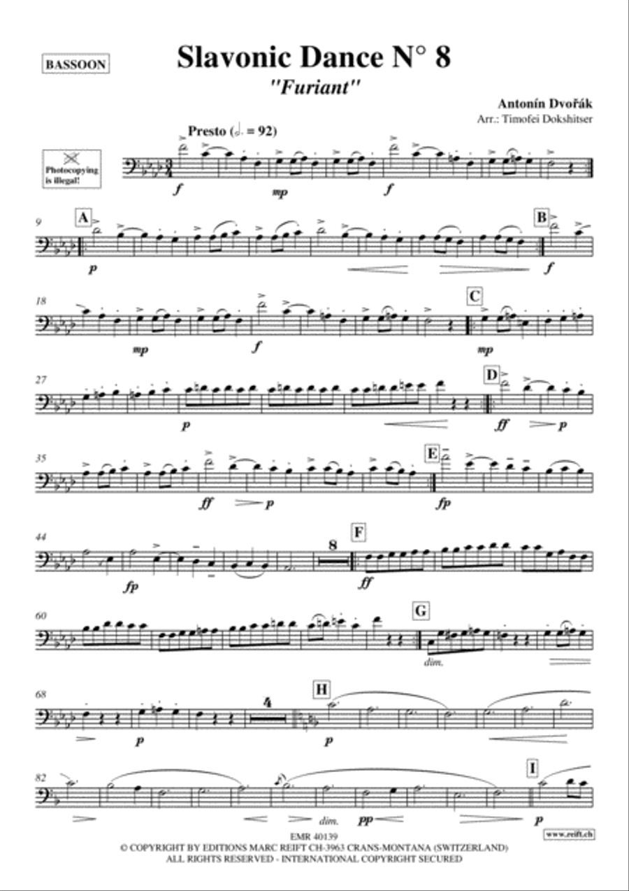 Slavonic Dance No. 8 Bassoon Solo scores gallery preview page 2