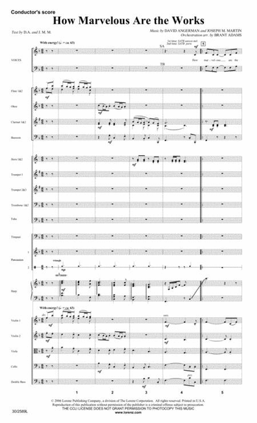 How Marvelous Are the Works - Orchestral Score and Parts