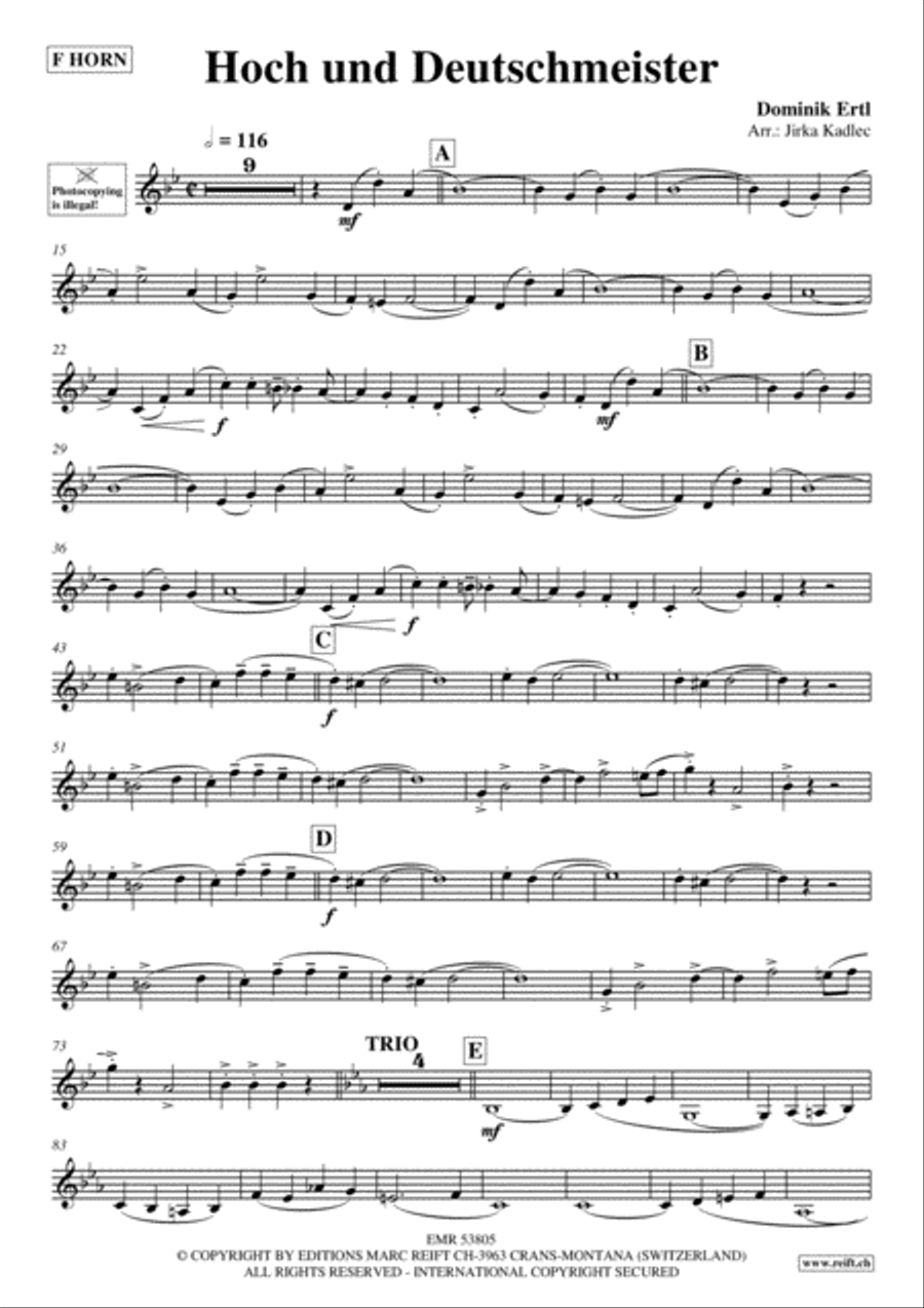 Hoch und Deutschmeister Horn scores gallery preview page 2