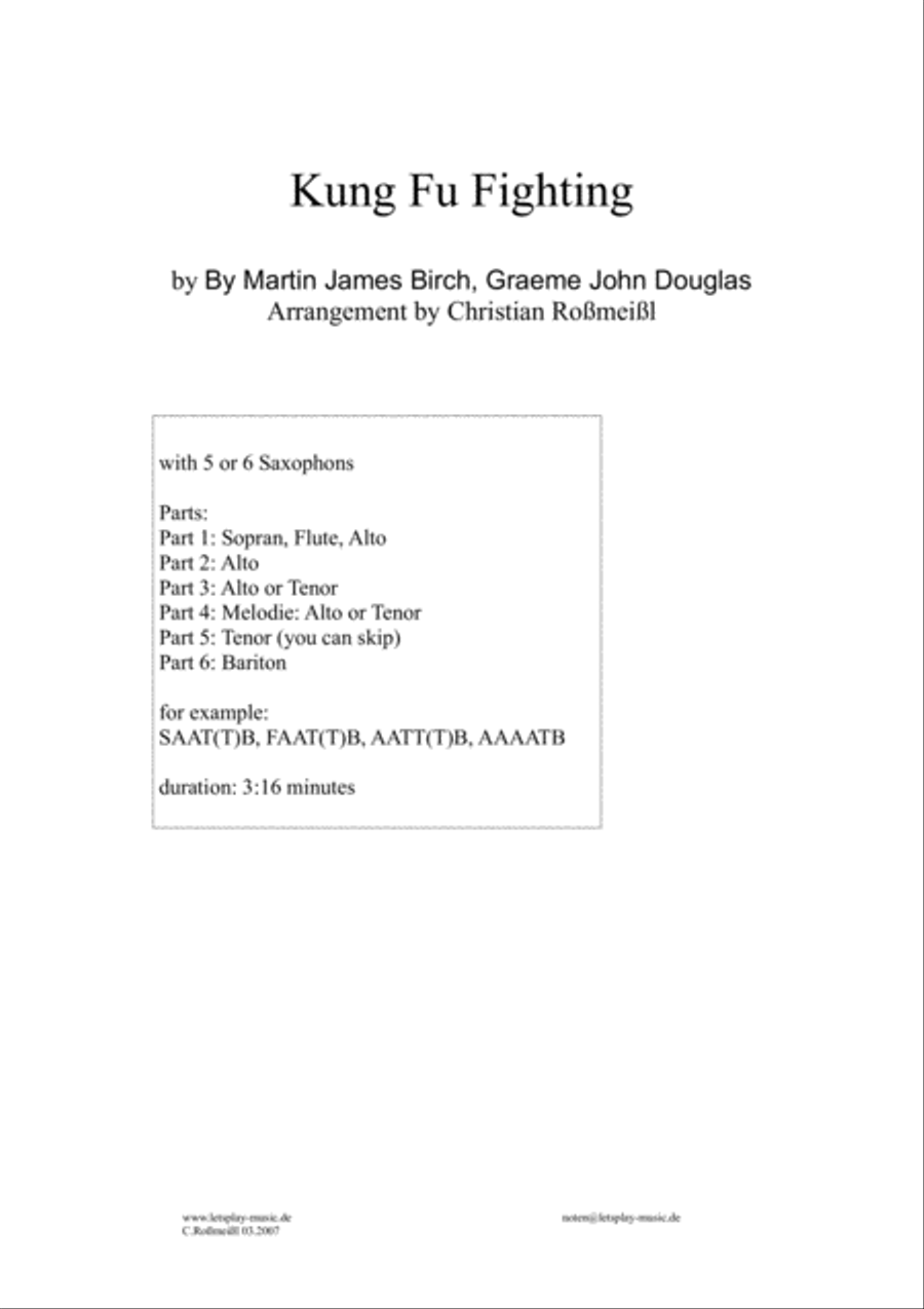 Kung-fu Woodwind Quintet scores gallery preview page 1