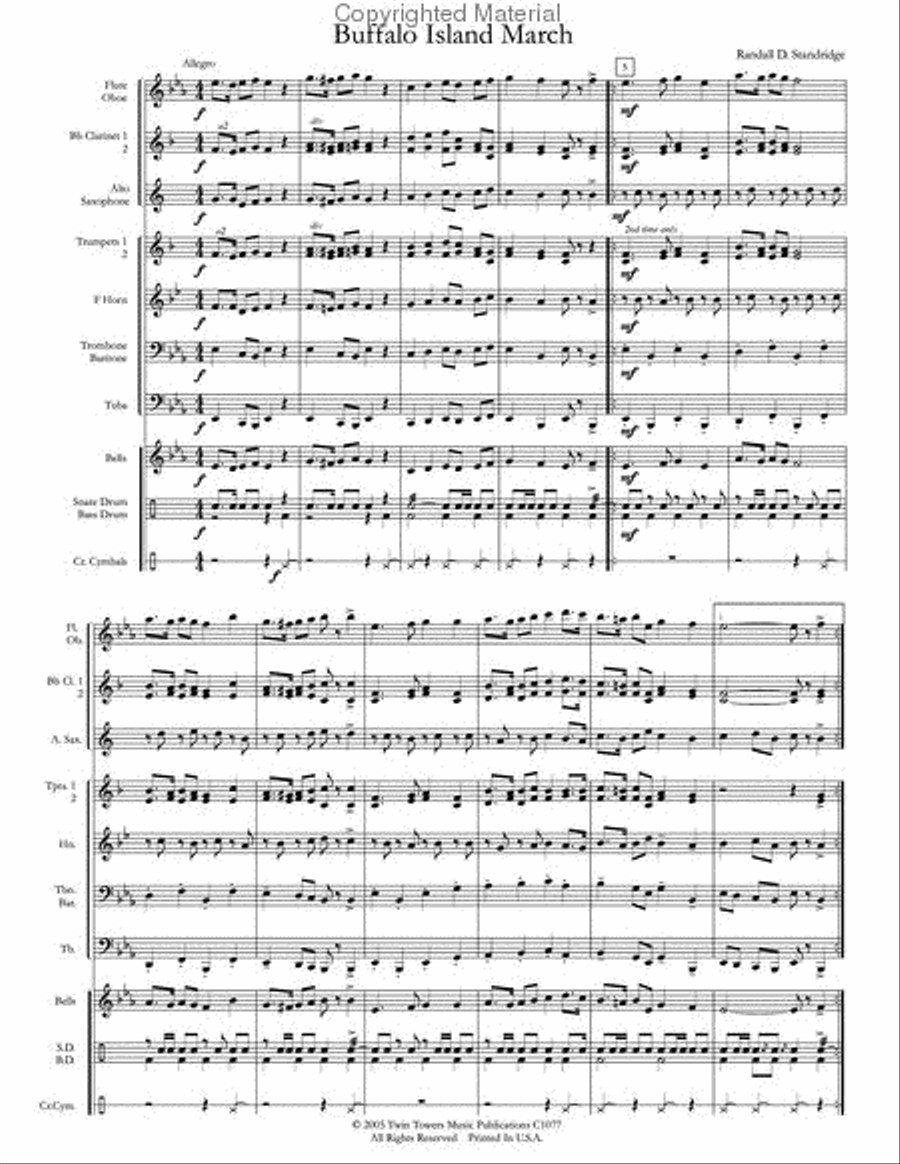 Buffalo Island March Concert Band scores gallery preview page 4