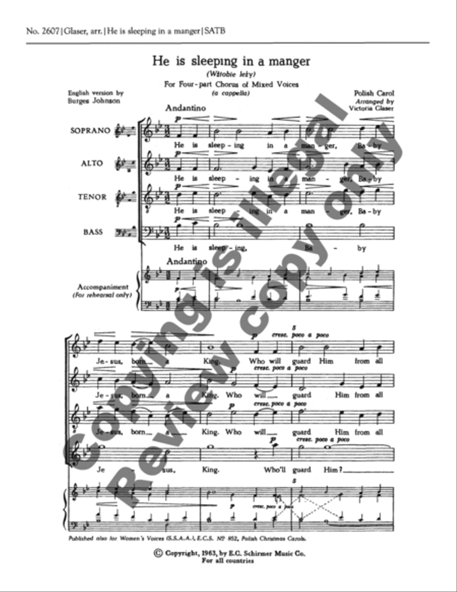 <br>Sheet music extract