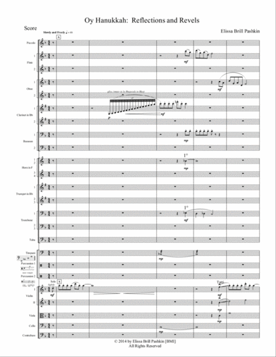 Oy Hanukkah: Reflections and Revels Full Orchestra scores gallery preview page 3