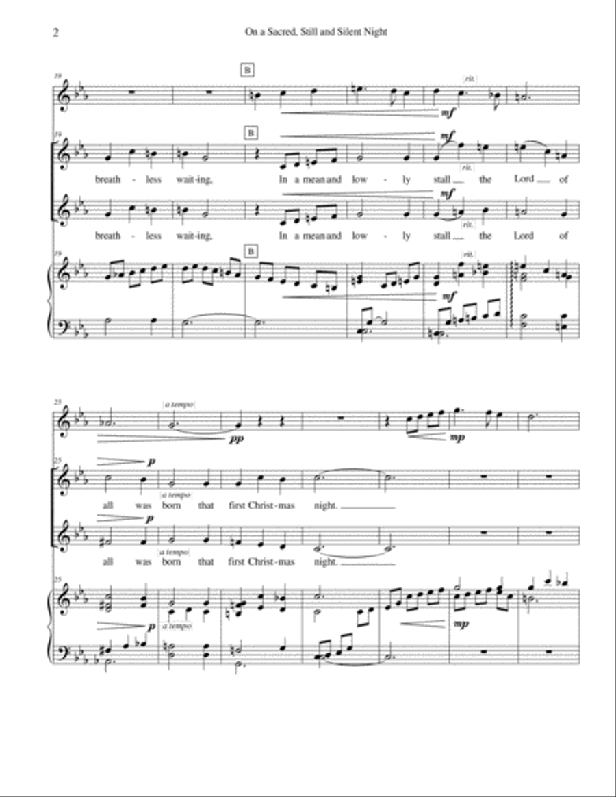 On a Sacred, Still and Silent Night SSAA scores gallery preview page 3