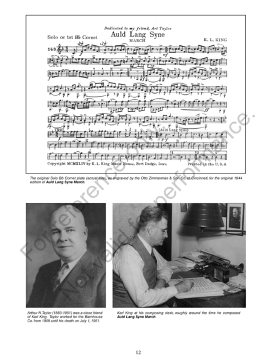 Auld Lang Syne Concert Band scores gallery preview page 13