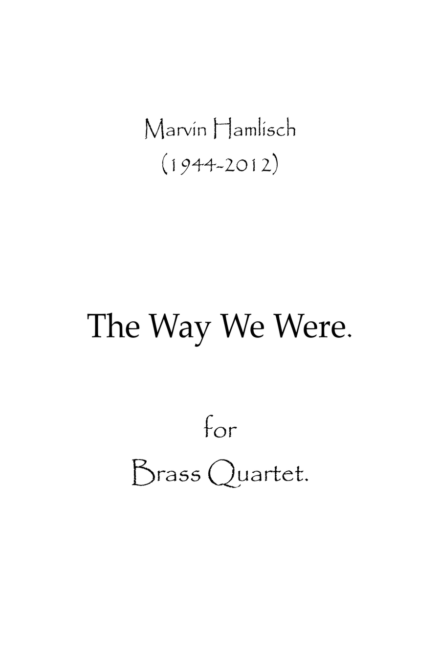 The Way We Were Brass Quartet scores gallery preview page 1