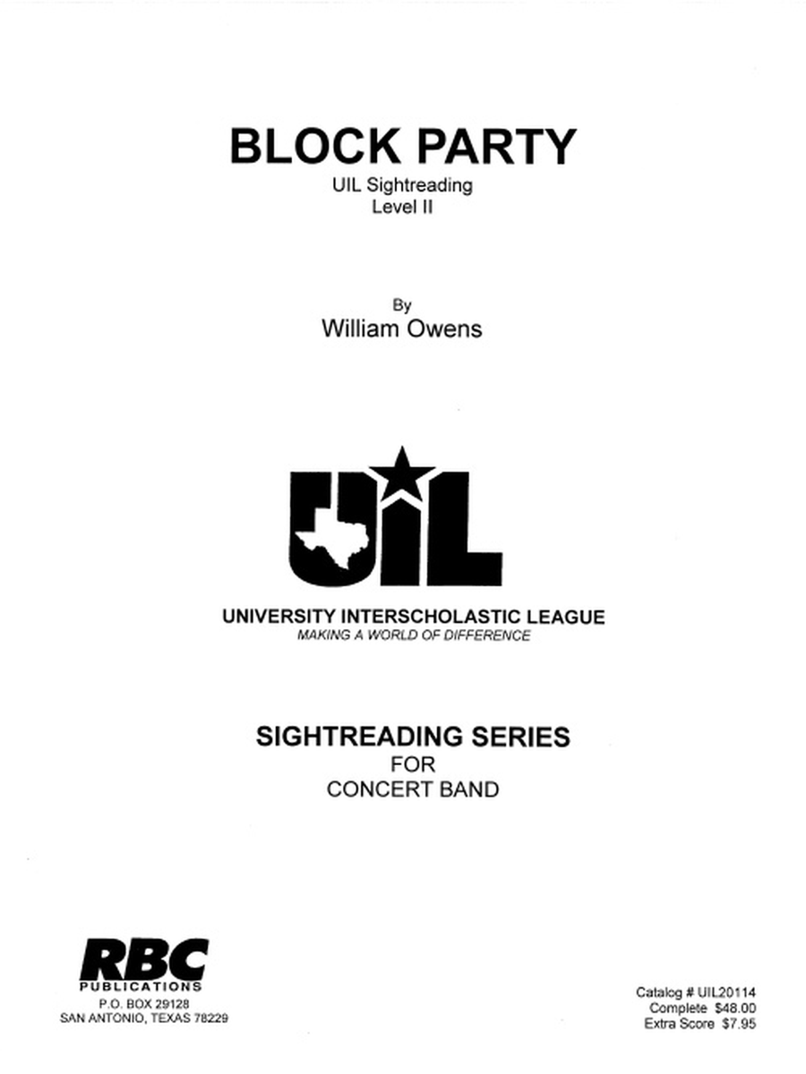 Block Party (Score) Concert Band scores gallery preview page 1