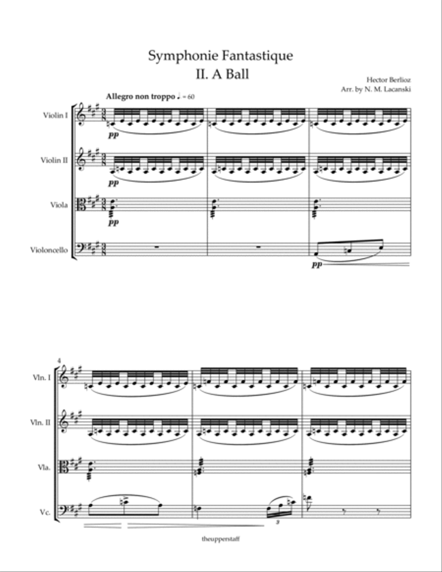 Symphonie Fantastique II. A Ball String Quartet scores gallery preview page 2