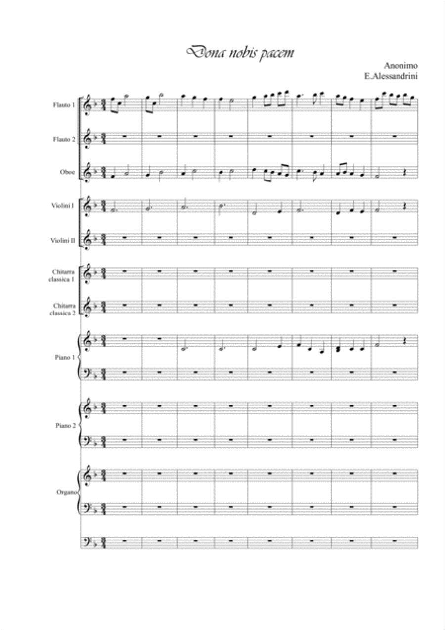Dona nobis pacem. School ensamble Small Ensemble scores gallery preview page 1
