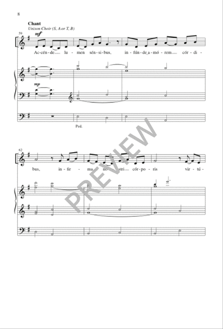Ven, Creador, Espíritu Divino / Come, Spirit Blest, Creator God 4-Part scores gallery preview page 8